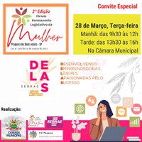 2° edição do Fórum Permanente Legislativo da Mulher em Pirapora do Bom Jesus.