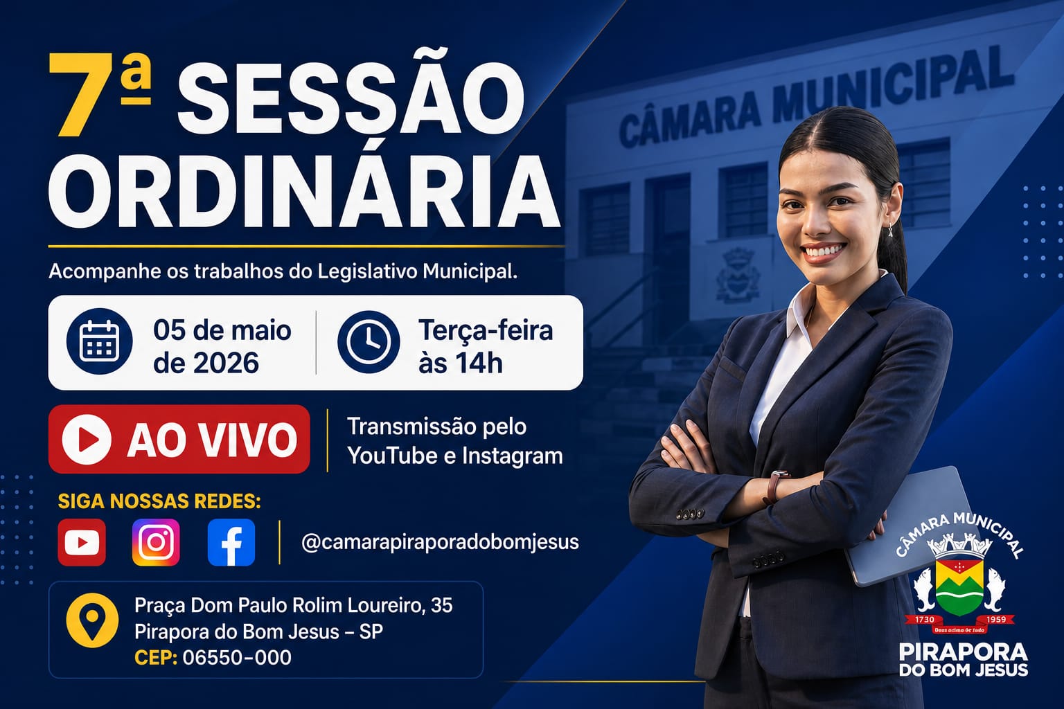 7ª Sessão Ordinária da Câmara Municipal 📢