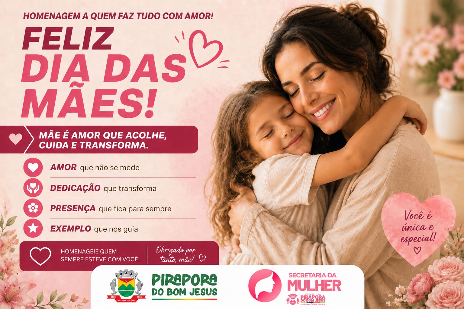 Feliz Dia das Mães! 🌷✨