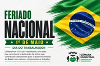 Feriado Nacional – 1º de Maio 📅