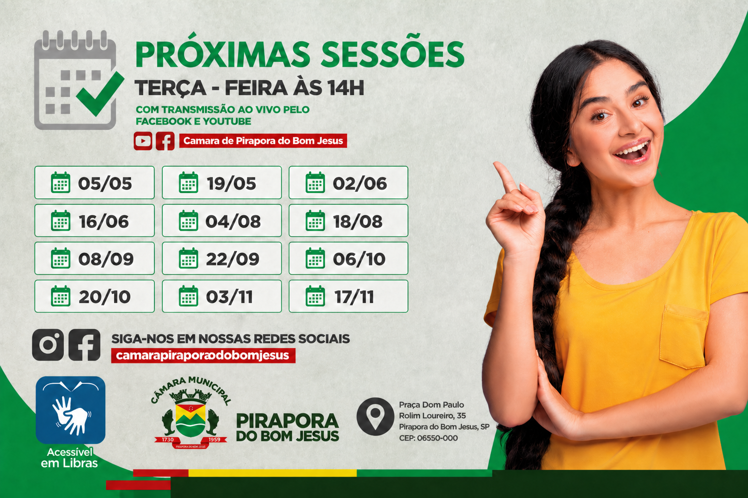 Próximas Sessões Legislativas 📅
